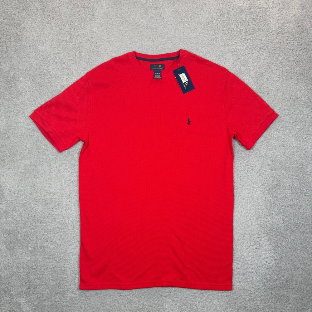 Polo Ralph Lauren Mens XL Red Waffle Knit Thermal Short Sleeve T-Shirt New